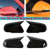 Pour Ford Mustang US 2015-2020 Cache de rétroviseur latéral arrière de voiture Capuchon d'aile Coque extérieure de rétroviseur arrière de porte Autocollant de garniture Fibre de carbone