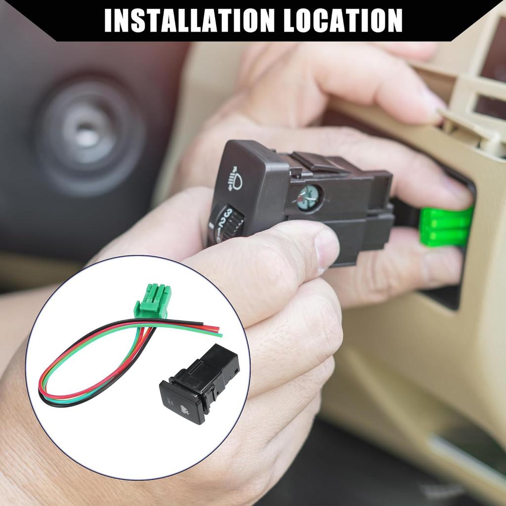 Power Push Button Switch with Connector Wire for Toyota Landcruiser 4Runner / Car Interior LED Light on Off Switch Panel/Waterproof / 1 Set Blue