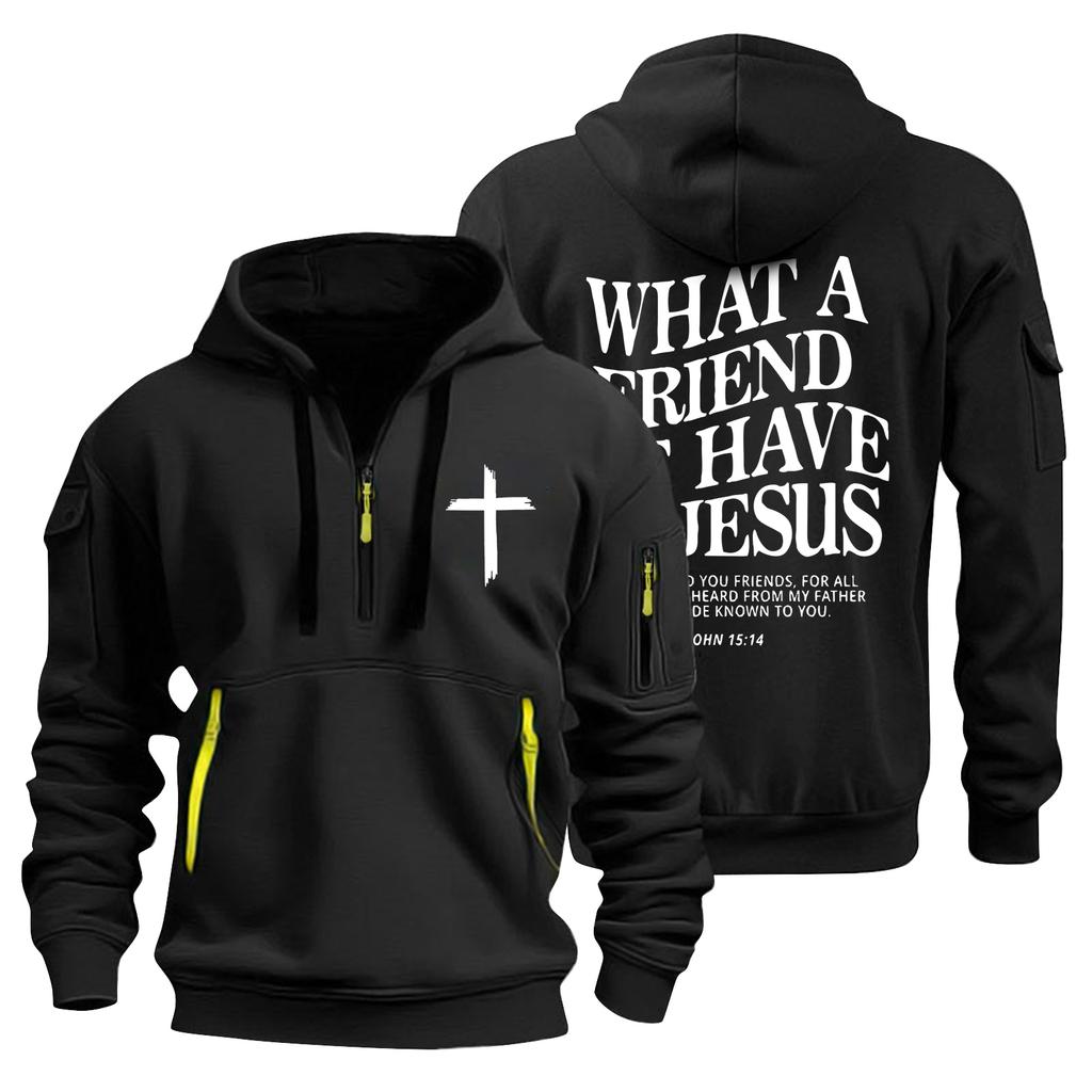 Herren einfarbiger Half-Zip Hoodie Herren Sport Übergröße Freizeit Sweatshirt