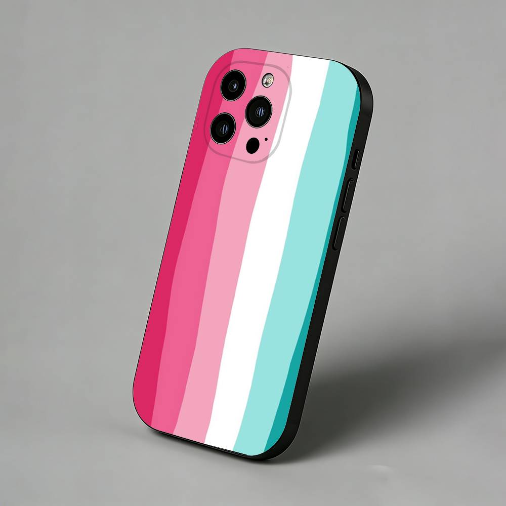 

Colorful Striped Minimalist INS Couple Lichee Phone Case for iPhone 17 Air 16 Pro Max 16e 15 Plus 14 13 Mini 12 11 Back Cover iPhone12PRO