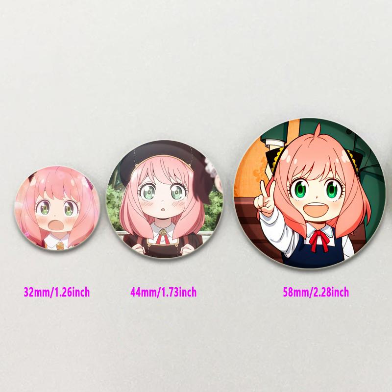 32/44/58mm SPY X FAMILY Enamel Pin Cute Anime Brooches Anya Forger Cute Head Lapel Pins Cartoon Badge Backpack Hat Jewelry Accessories Gift