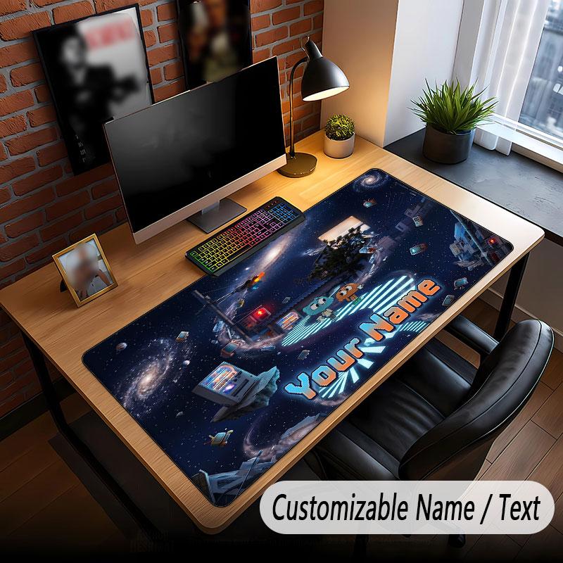 Benutzerdefinierter Name Text Großes Mauspadd, Erstaunliche Welt von Gumball Weiche Rutschfeste Erweiterte Schreibtischmatte Für Home Office