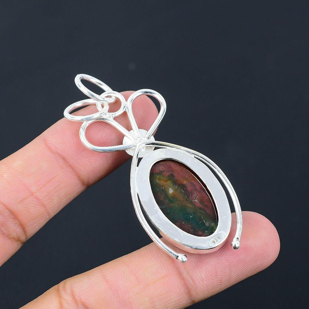 Friendship Day Sale Bloodstone Stone Sterling Silver Birthday Pendant Jewelry