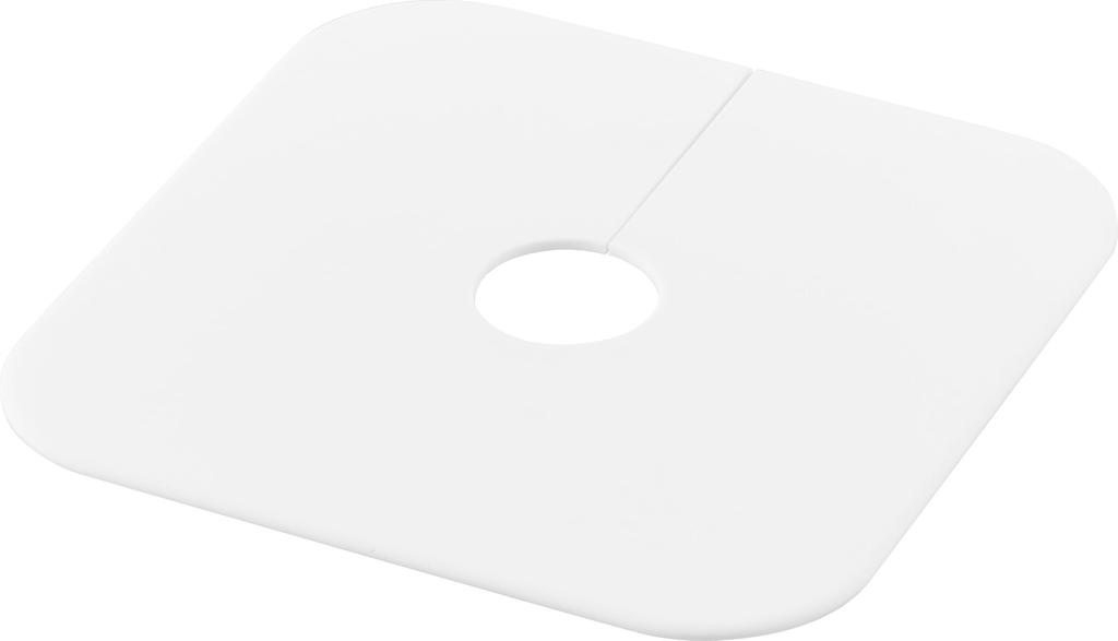 Yamazaki Washing Machine Drain Trap Dust Prevention 16cm W X 16cm D X Plate with Cutting Silicone Drain 1423 Cover, White, 0.2cm H, Guide, Cover,