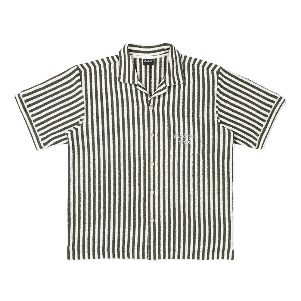 MALBON GOLF Striped Button-Up Sweater Khaki (Man)