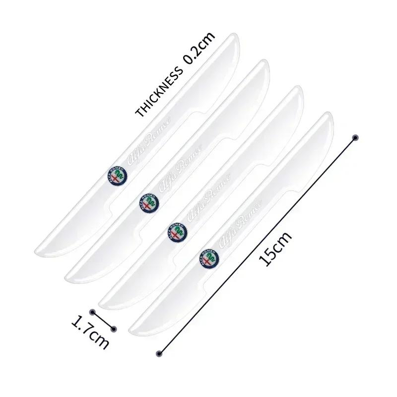 4pcs Car Door Transparent Anti-collision Protector Bar Strips For Alfa Romeo Giulia Stelvio Junior Tonale 33 Stradale 4C Giu