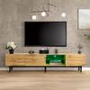 70.87" TV Stand for TVs up to 80", Entertainment Center with Slatted Doors & Adjustable Shelves, Customized