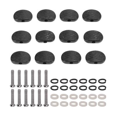 12 Piezas Botones de Clavija para Afinador de Guitarra de Plástico para Guitarras Eléctricas Ovalados