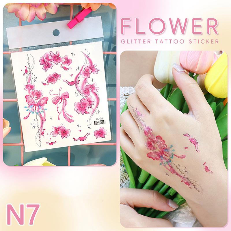 

Цветочные татуировки для женщин Водонепроницаемые красочные цветочные татуировки наклейки Временные татуировки розы Украшения