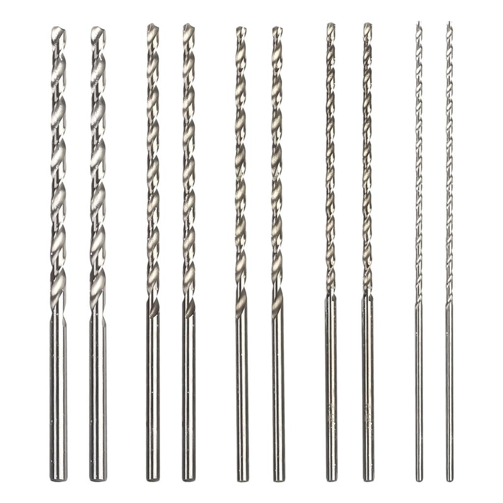 Extra Long High Speed Steel Drill Bit Set 10Pcs 2mm 3mm 3 5mm 4mm 5mm for Electric Drills Suitable for Wood Aluminum Plastic