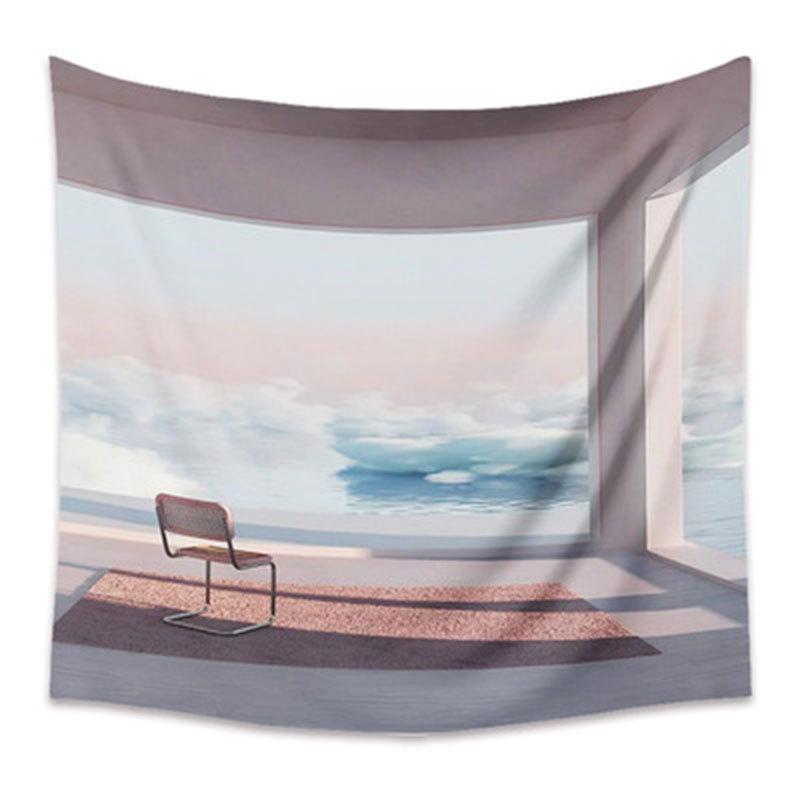Tapestry Living Room Background Mural Beach Mat Home Decoration Simple and Fresh Character Wall Hanging