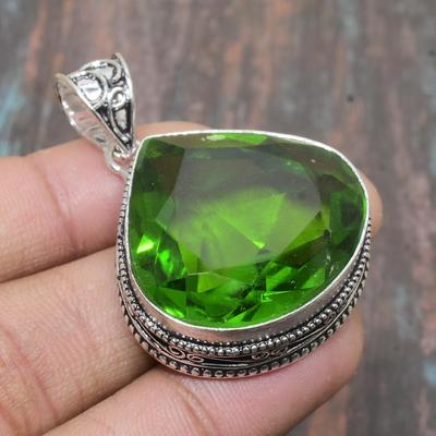 Lovely Peridot Gemstone Handmade  925 Sterling Silver Jewelry Pendant