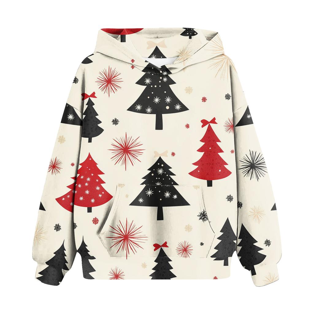 Sweatshirts For Teen Girls Hoodies Long Sleeve Drawstring Pullover Cute Oversized Hoodie Christmas Day