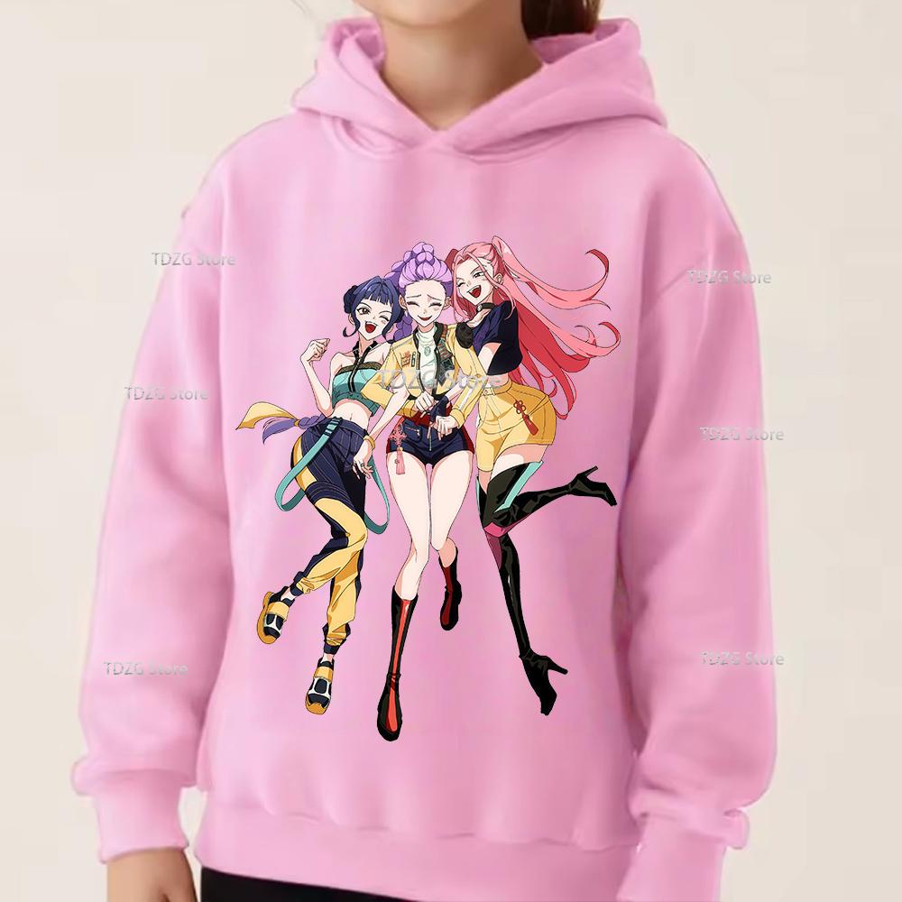 Hoodies & Sweatshirts (kids unisex) Fashion Minimalist Girl Group KPop Demon Hunter Print Boy Girl Fleece Pullover Hoodie Children Clothing