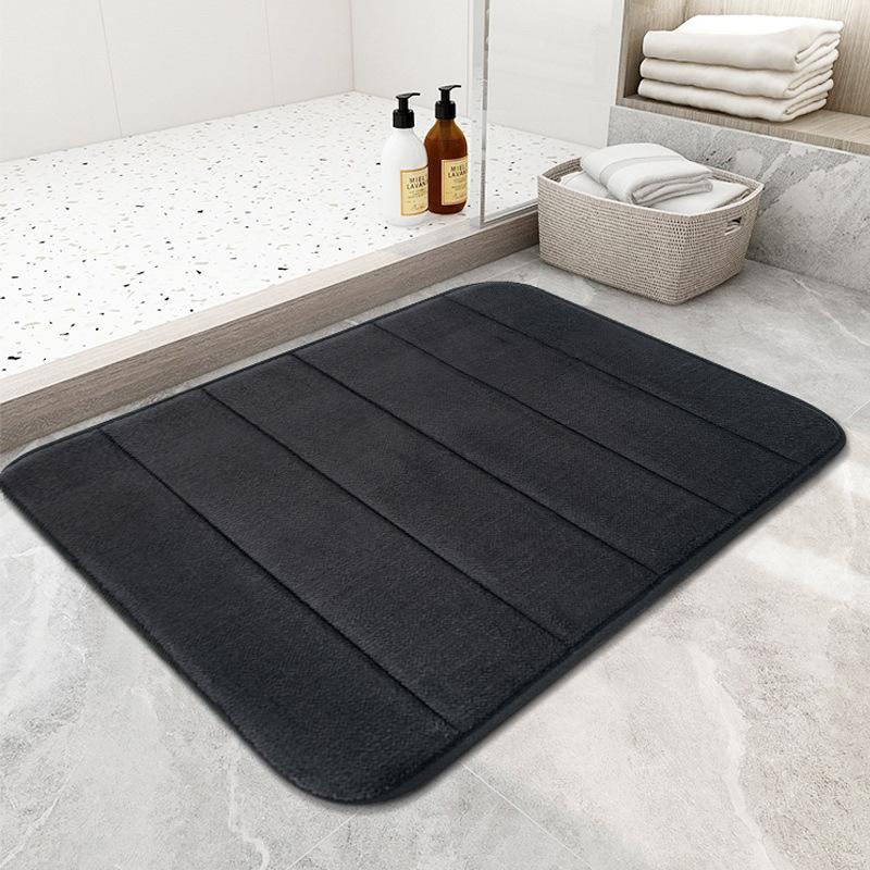 Alfombrilla de Suelo Transpirable para Baño Entrada de Puerta de WC Puerta de Entrada Alfombrilla de Suelo para WC Alfombra de Dormitorio Alfombrilla de Suelo de Esponja Antideslizante para Baño 40*60CM gray
