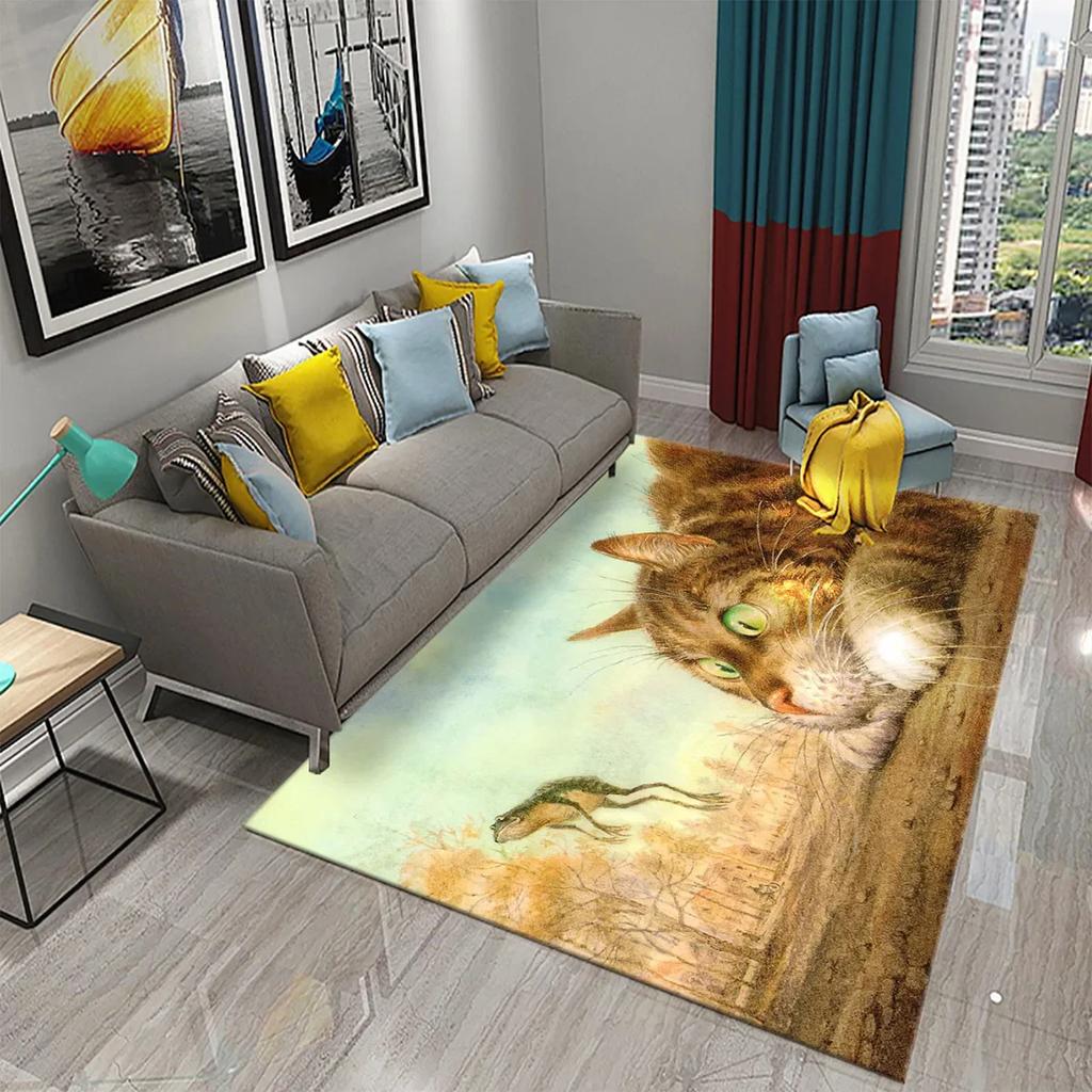 3D Cute Fantasy Cartoon Cat Carpet for Bathroom Kitchen Entrance Anti-Slip Mats Bedroom Doormat Living Room Welcome Decor Mats