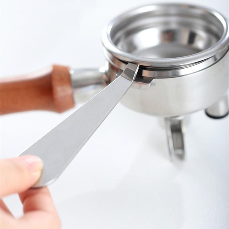 1ks Nádobka na kávový prášek Nástroj pro vyjímání košíku portafiltru Nerezová ocel Kuchyňské kávové filtrační nástroje Stříbrné Kávové příslušenství