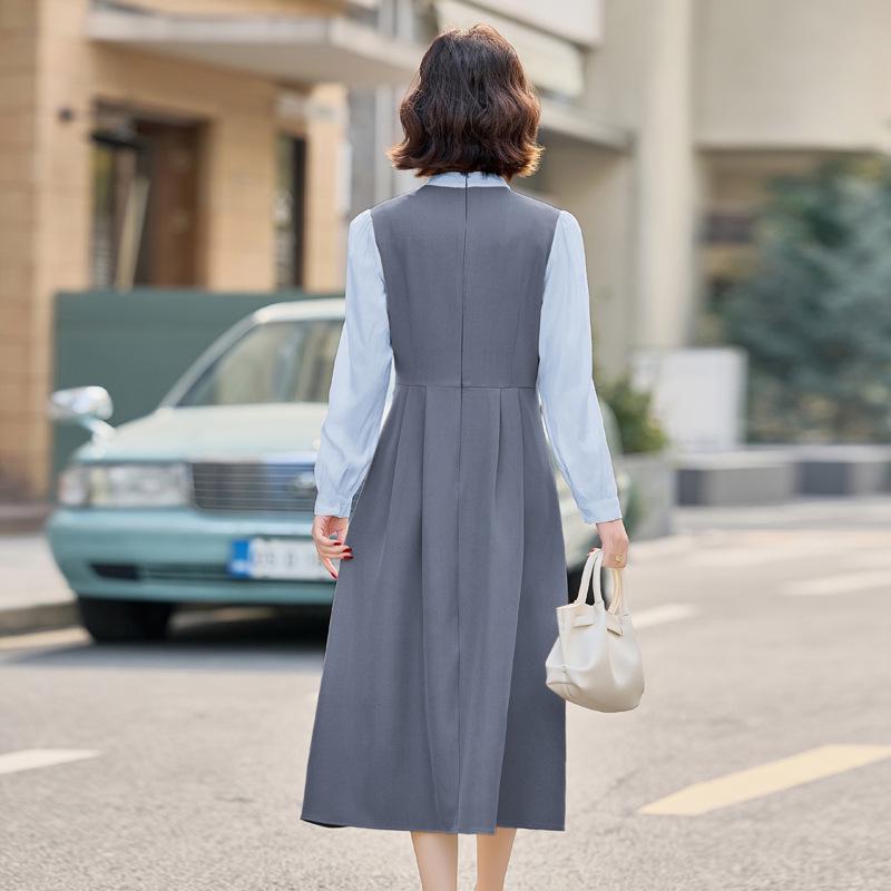 2025 Spring Women's Slimming Mid-Length Spliced Two-Piece Dress MJ2513