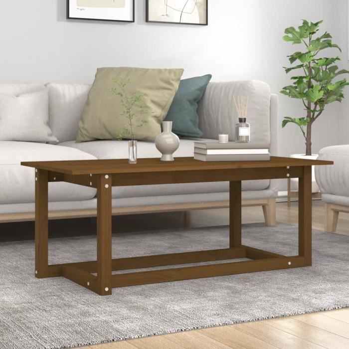 VidaXL Table basse Marron miel 110x55x45 cm Bois massif de pin 822170