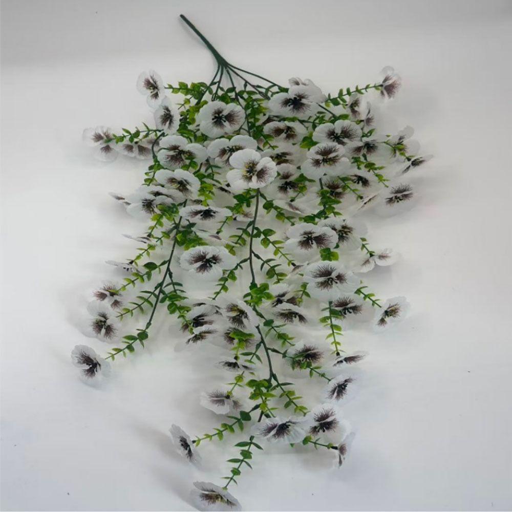 Multicolor Artificial Flower DIY Viola Tricolor Eucalyptus Pansy Hanging Lifelike Plants Wreath Wall Hanging Ornament