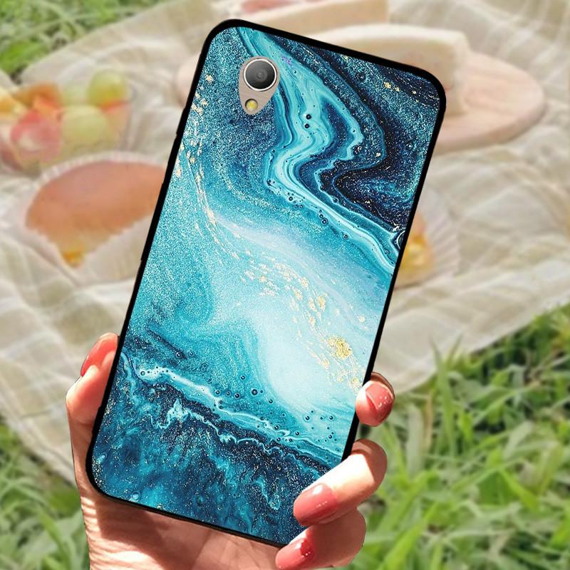 Alcatel 1 5033D Kılıf Kapağı Alcatel1 Silikon Yumuşak Mermer Siyah Tampon Funda Coque Alcatel 1 5033D 5033 5033A İçin Koruyucu