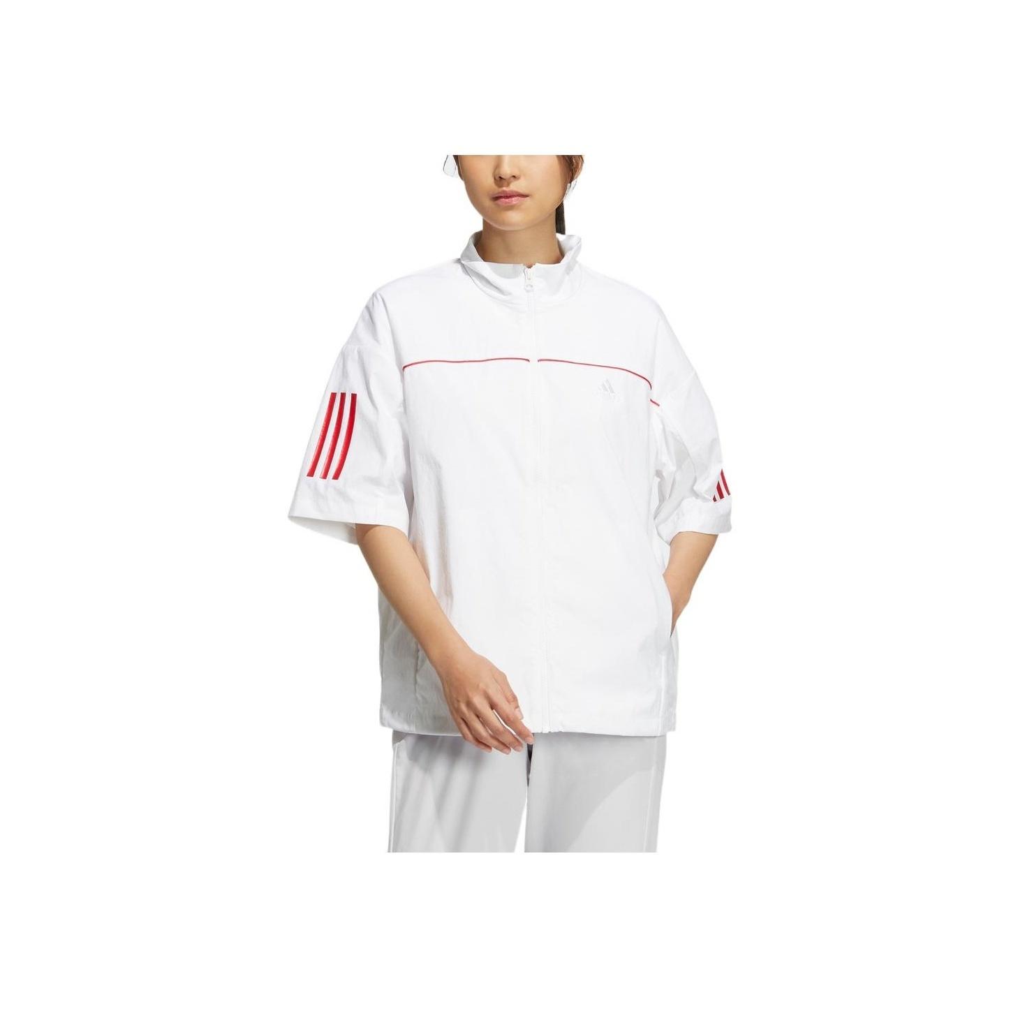 

Adidas Полосатая спортивная куртка с коротким рукавом Женская верхняя одежда Белая HS4377 S