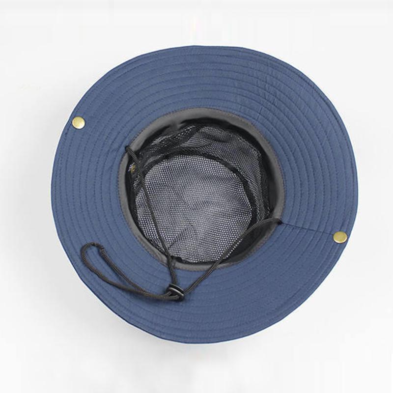Dry Fit Polyester UV Protection Bucket Hat Beach Fishing Outdoor Traveling Hat Fisherman Hats With Strings