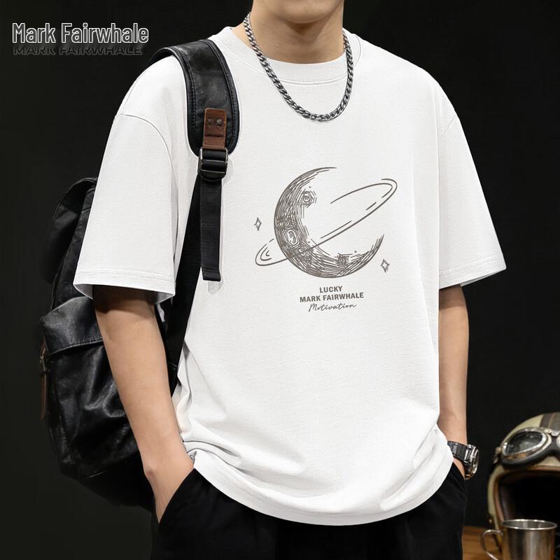Mark Fairwhale Men s 2026 Summer Pure Cotton Loose Fit T-Shirt 2XL