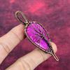 Tree Of Life Faceted Kashmir Ruby Pendant Copper Wire Wrapped Gemstone Jewelry