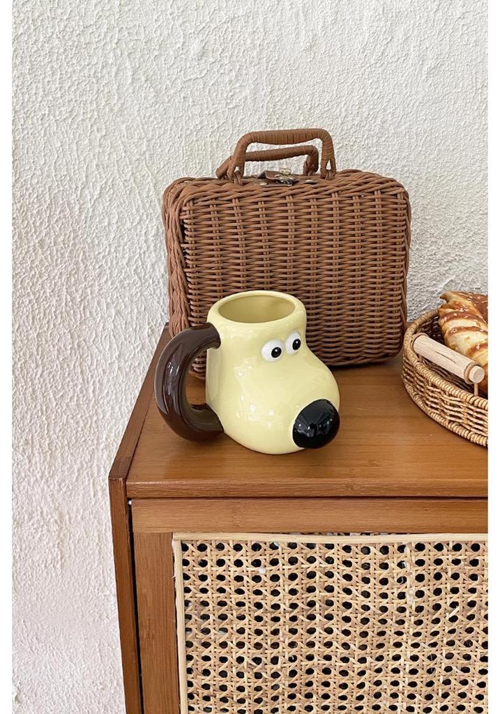 Entzückende handbemalte Keramiktasse mit Hund für Kinder - Cartoon-Milchtasse mit großem Fassungsvermögen