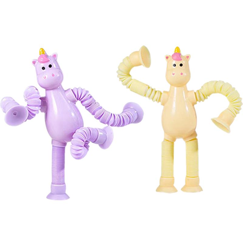 Unicorn Suction Cup Toys DIY Stretchable Pop Tubes Stress Relief Decompression Sensory Toys Carnival Prize for Boys Girls