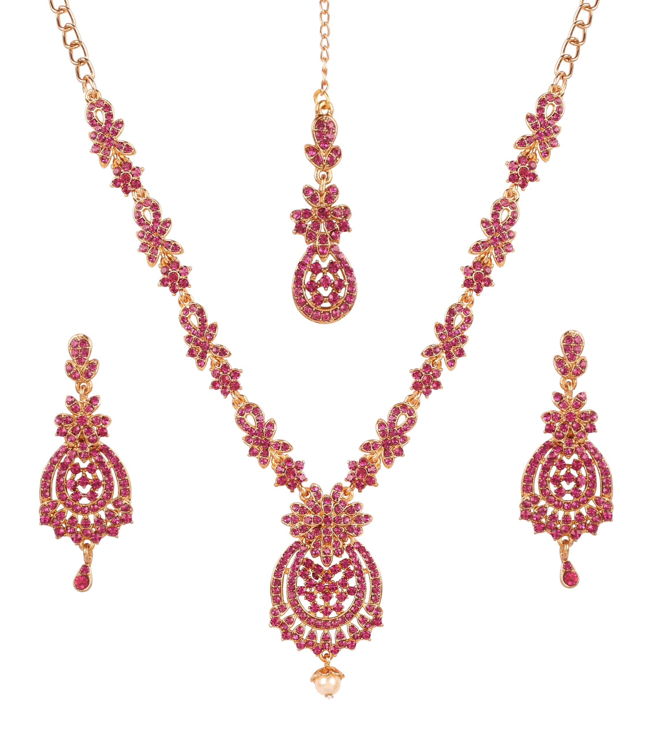 Женский Индийский Набор Украшений Touchstone, Маанг Тикка Свадебный Гость Золотое Ожерелье, Болливудский Набор Украшений, Элегантный Аксессуар для Конкурса Красоты, Выпускного, Невесты, Западный