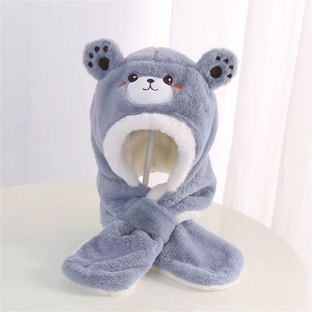 

Мягкая защита ушей Мультяшные зимние детские шапки Шапка-капюшон Шарф Шапка-бини для малышей Детская шапка-боннет с ушками