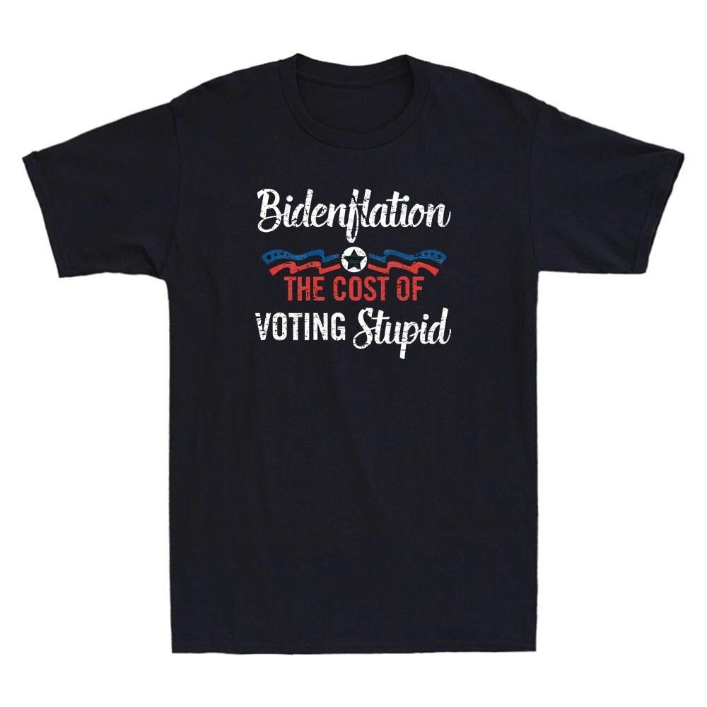 Bidenflation The Cost Of Voting Stupid Funny Political Quote Retro Men s T-Shirt XS
