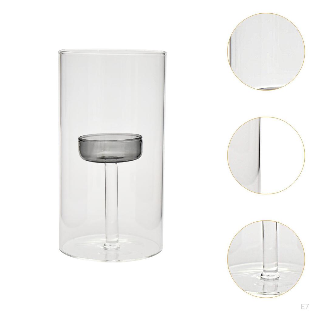 Čajová svíčka Držák Větruodolný Stojan na svíčku Skleněná Stolní Dekorace Kreativní Narozeninová Festivalová Dekorace