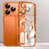 Funda con absorción magnética para iPhone 16 Pro Max de Apple: Cubierta de silicona transparente galvanizada para 11, 12, 14 y 15