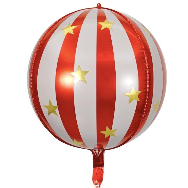 1pc 22inch Striped Star Aluminum Film Balloon, 2025 Home Decoration Balloons , KTV Mall School Wedding Decor Balloons