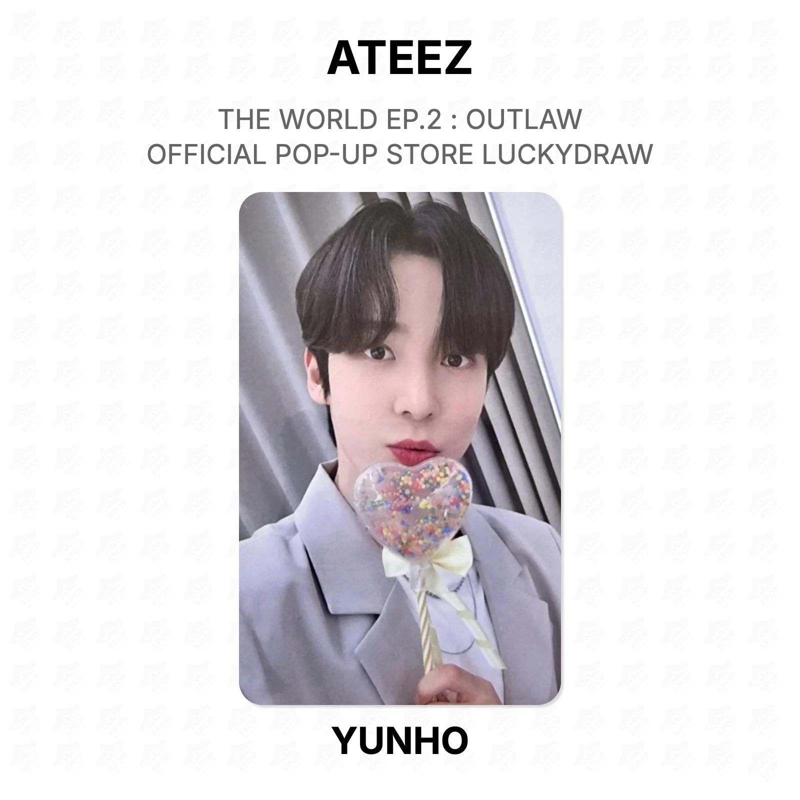 ATEEZ THE WORLD EP.2 : OUTLAW OFFICIAL POP-UP STORE LUCKYDRAW Official Photocard YUNHO