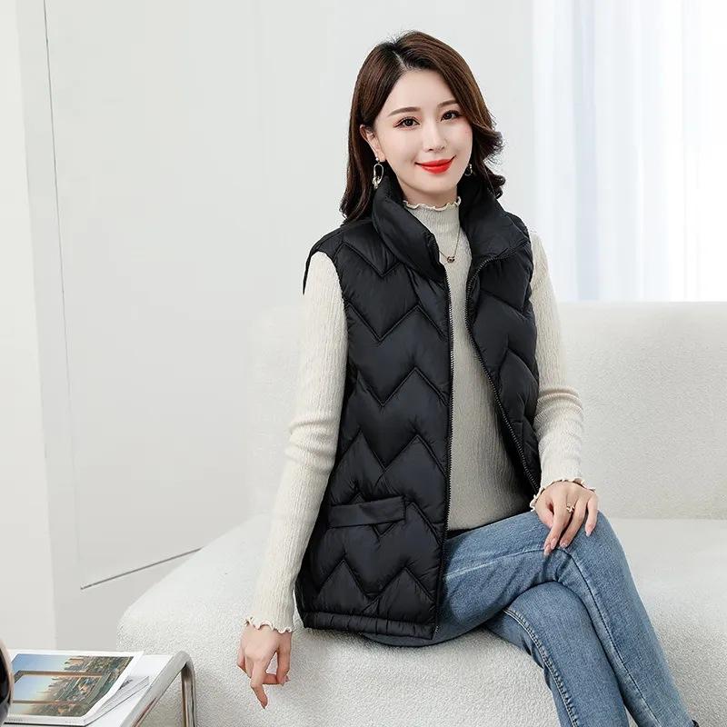Autumn/Winter Fashionable Loose-Fit Thin Cotton Vest For Women Warm Cotton-Padded Shoulder Jacket Ideal For Cold Weather Scenari