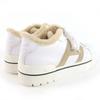 Great HERMES Low Cut Sneakers Dare H Logo Design Mouton Leather White Beige 38 Used