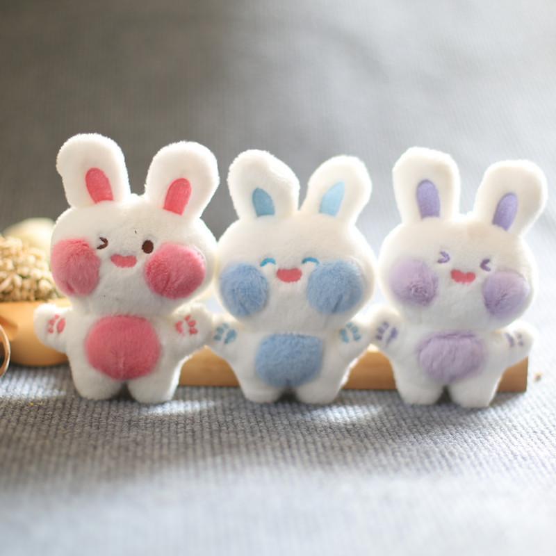 Adorable Cute Bunny Plush Toy Keychain Soft Short Plush Cartoon Rabbit Bag Charm