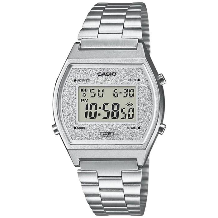 Casio Digital Watch Vintage Series B640WDG-7 Unisex Silver Glitter Face (Imported) Silver Glitter Face B640WDG-7