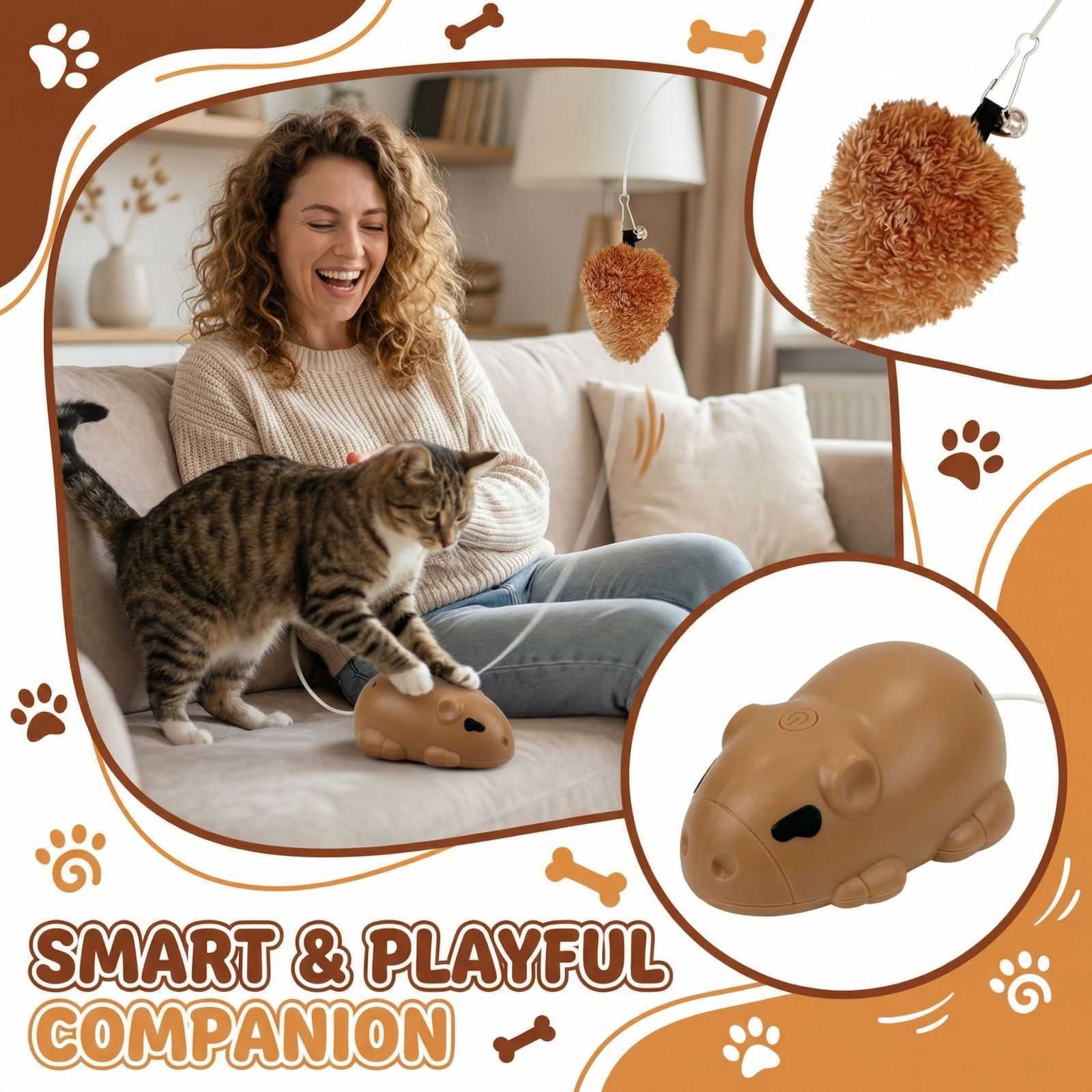 

Pet Intelligent Toy Automatic Lifting Pet Toy One Size коричневий