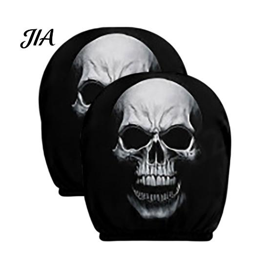 Universal Fit Car Seat Accessories 2Pcs Halloween Headrest Covers, Creepy Ghost Face Interior Protection for Vehicles Protector, Breathable Auto Decor