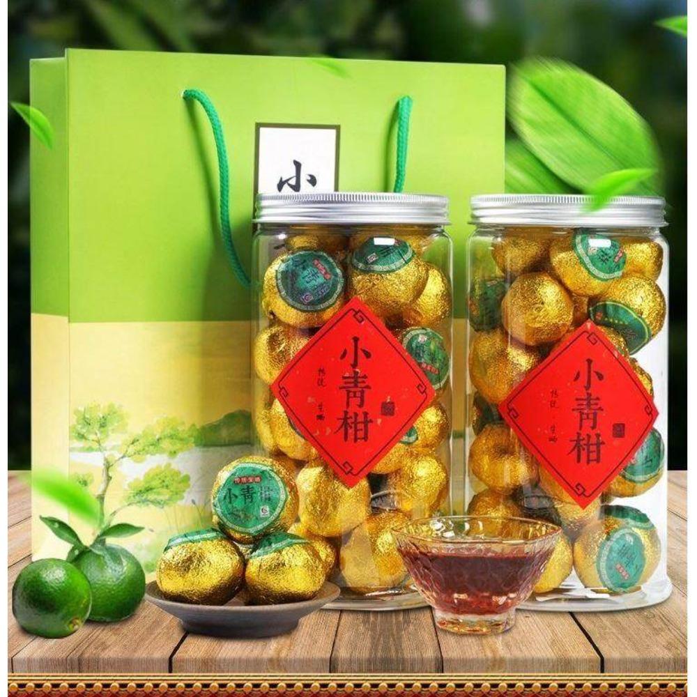 Kleiner grüner Mandarin Pu'er Reifer Tee Orangenschale Zitrus 250g Flasche