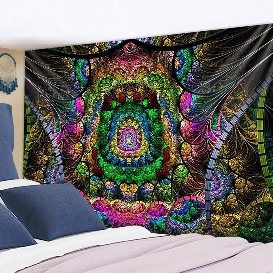 Wall Hanging Tissu Boheme Mandala Tapestry 3D Jade Home Decor Living Room Background Wall Carpet Cloth Hippie Blanket
