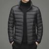 Brand Men's Short Hooded Light Down Jacket - Autumn/Winter, Stand Collar, Thin Style