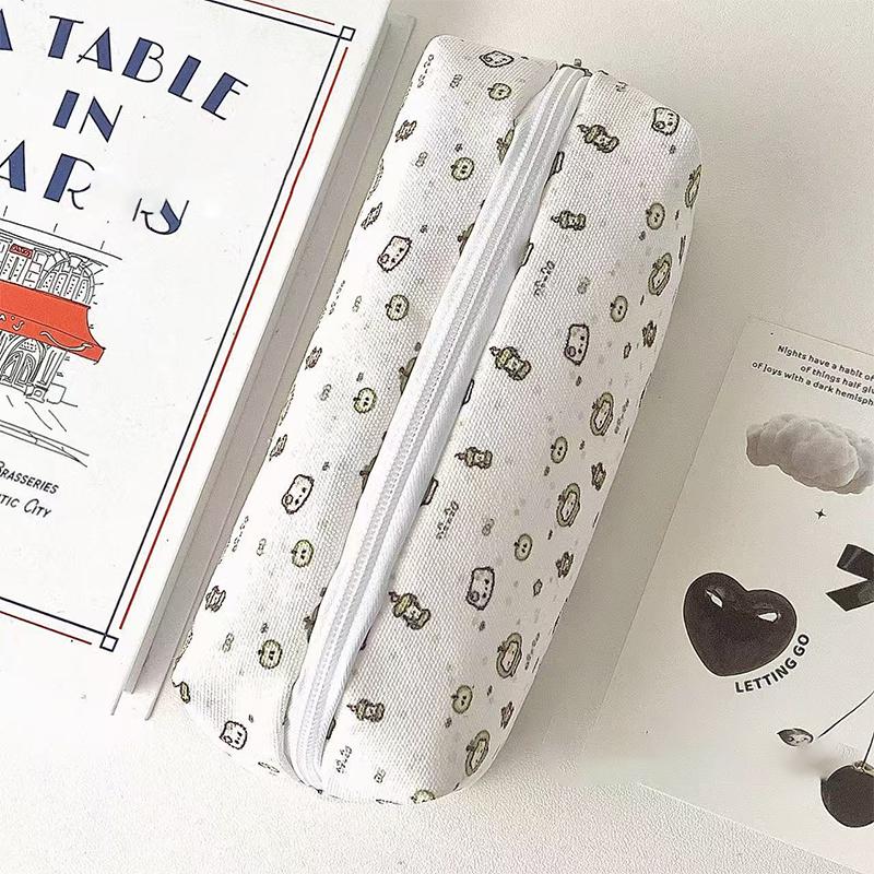 

Мультяшный кот с принтом зеленого яблока, сумка для хранения карандашей, многофункциональная, большой вместимости, сумка для канцелярских принадлежностей, школьные принадлежности, подарки