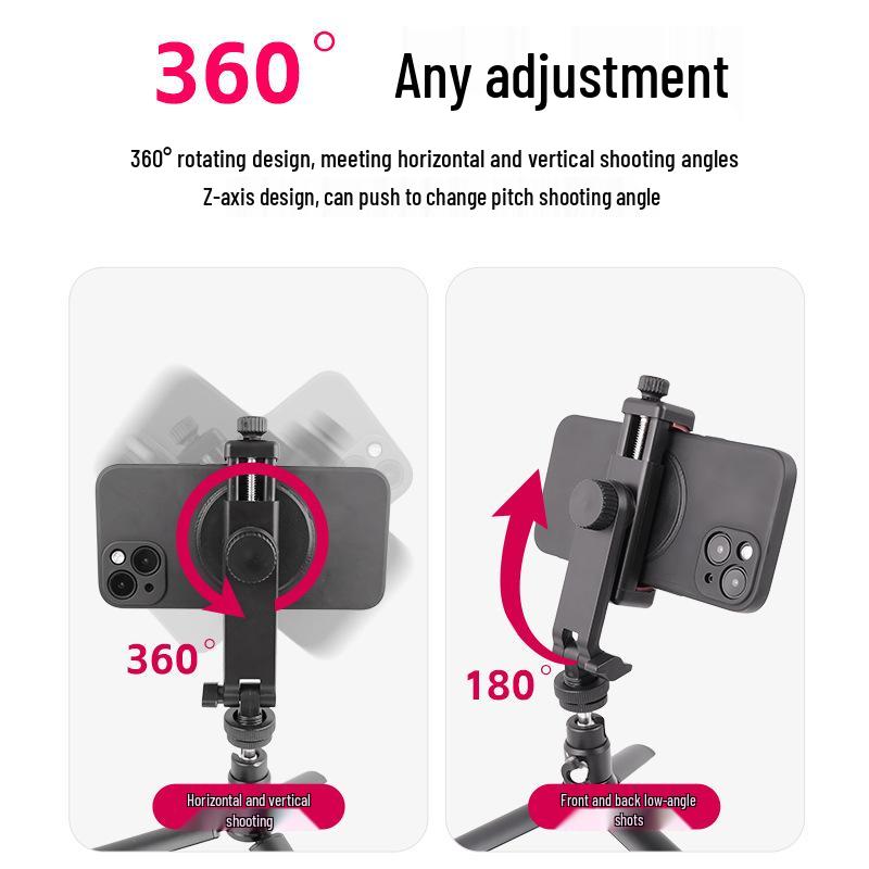 Multi-angle Rotating Cold Shoe Phone Holder for DSLR - Ideal for Horizontal & Vertical Photography and Live Streaming