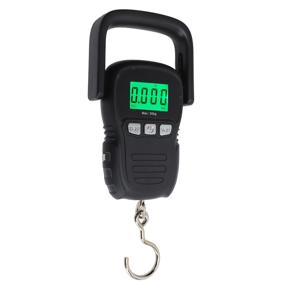 Digital Hanging Scale 50kg Range Waterproof Stainless Steel Shackle S Hook Plastic Shell Handheld Electronic Crane Scale
